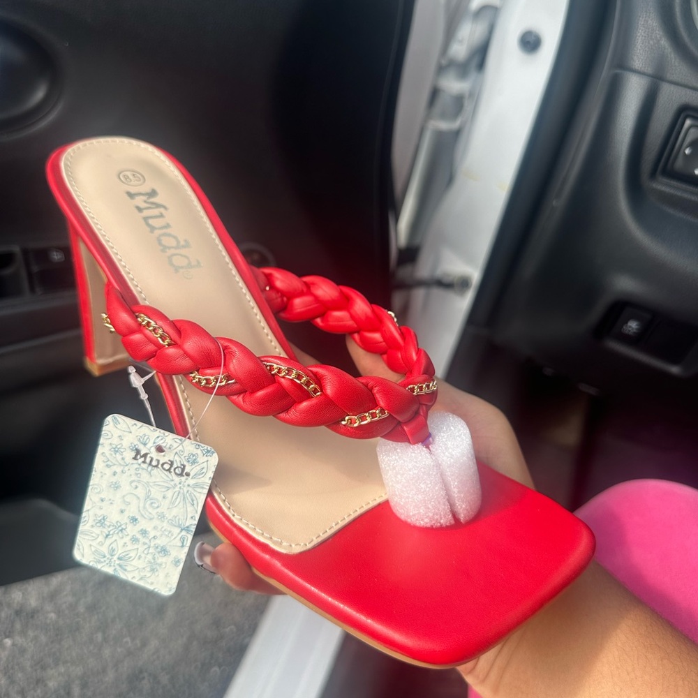 Women's Braided Strap High Heel Sandals in Size 8.5